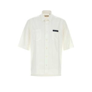 NAMACHEKO Short Sleeve Button-Up Shirt with Patch Detail Men WHITE Shirts